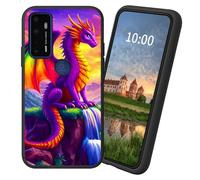 Dikoer for Cricket Debut/AT&T Calypso 2 TPU Soft Matte Candy Cover, Men Women's Cell Phone Accessories Bumper Shockproof Protection Anti-Fingerprint Matte Case - Purple Dragon