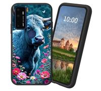 Dikoer for Cricket Debut/AT&T Calypso 2 TPU Soft Matte Candy Cover, Men Women's Cell Phone Accessories Bumper Shockproof Protection Anti-Fingerprint Matte Case - Pink Flower Cow