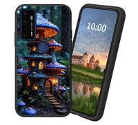 Dikoer for Cricket Debut/AT&T Calypso 2 TPU Soft Matte Candy Cover, Men Women's Cell Phone Accessories Bumper Shockproof Protection Anti-Fingerprint Matte Case - Purple Mushroom Castle