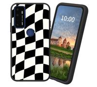 Dikoer for Cricket Debut/AT&T Calypso 2 TPU Soft Matte Candy Cover, Men Women's Cell Phone Accessories Bumper Shockproof Protection Anti-Fingerprint Matte Case - Black White Check