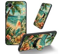 Dikoer for Cricket Debut S2/AT&T Calypso 4 TPU Cover, Beach Glass | Men Women's Cell Phone Accessories Bumper Shockproof Protection Anti-Fingerprint Matte Case with Adhesive Grip Stand