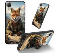 Dikoer for Cricket Debut S2/AT&T Calypso 4 TPU Cover, for Fox Cartographer | Men Women's Cell Phone Accessories Bumper Shockproof Protection Anti-Fingerprint Matte Case with Adhesive Grip Stand