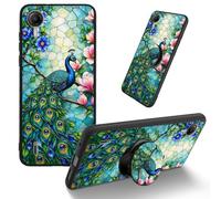 Dikoer for Cricket Debut S2/AT&T Calypso 4 TPU Cover, Peacock | Men Women's Cell Phone Accessories Bumper Shockproof Protection Anti-Fingerprint Matte Case with Adhesive Grip Stand