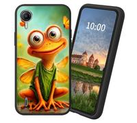Dikoer for Cricket Debut S2/AT&T Calypso 4 TPU Soft Matte Candy Cover, Men Women's Cell Phone Accessories Bumper Shockproof Protection Anti-Fingerprint Matte Case - Orange Butterfly Frog