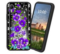 Dikoer for Cricket Debut S2/AT&T Calypso 4 TPU Soft Matte Candy Cover, Men Women's Cell Phone Accessories Bumper Shockproof Protection Anti-Fingerprint Matte Case - Purple Artificial Flowers