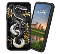 Dikoer for Cricket Debut S2/AT&T Calypso 4 TPU Soft Matte Candy Cover, Men Women's Cell Phone Accessories Bumper Shockproof Protection Case, Black White Snake