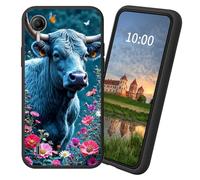 Dikoer for Cricket Debut S2/AT&T Calypso 4 TPU Soft Matte Candy Cover, Men Women's Cell Phone Accessories Bumper Shockproof Protection Anti-Fingerprint Matte Case - Pink Flower Cow