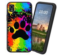 Dikoer for Cricket Vision Plus 2022 TPU Soft Matte Candy Cover, Men Women's Cell Phone Accessories Bumper Shockproof Protection Anti-Fingerprint Matte Case - Dog Paw Print