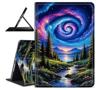 Dikoer for iPad 10.2 Inch iPad 9th/8th/7th Generation 2021/2020/2019 Case | Slim Leather Anti-Slip Multi-Angle Viewing Stand Shockproof Protective Smart Cover for Travel Office, Starry Sky Mountains