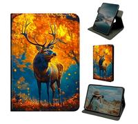 Dikoer for iPad 10.2 Inch iPad 9th/8th/7th Generation 2021/2020/2019 Tablet Case, 360 Degree Rotating Stand Smart Folio Protective Cover with Auto Sleep/Wake for Women Men, Maple Leaf Fall Deer