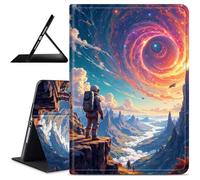 Dikoer for iPad 9th/8th/7th Generation 10.2 Inch 2021/2020/2019 Release Tablet Case, Slim Kickstand Stand Leather Smart Cover with Auto Wake/Sleep for Women Men, Whirlwind Sky Man