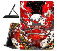 Dikoer for iPad Air 11 Inch 7th/6th Generation (M3/M2) 2025/2024 & iPad Air 5th/4th Gen 10.9" 2022/2020 Tablet Case, Slim Kickstand Stand Leather Smart Cover for Women Men, Red Wave Pavilion