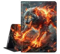Dikoer for iPad Air 13 Inch M2 2024 Tablet Case, Multiple Viewing Angles & Kickstand Back Case Drop Protection Smart Cover for iPad Air 13 Inch 2024 A2898/A2899/A900, Flaming Wolf