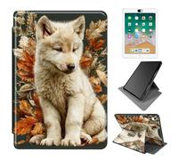 Dikoer for iPad Air 3rd Generation 2019/iPad Pro 10.5 Inch 2017 Case, 360 Degree Rotating Adjustable Stand Smart Leather Tablet Cover for Women Men, Flower White Dog