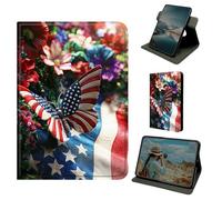 Dikoer for iPad Air 5th/4th Gen 10.9" 2022/2020 & iPad Pro 11 2022/2021/2020 Case, 360 Degree Rotating Stand Smart Folio Protective Cover with Auto Sleep/Wake for Women Men, National Flag Butterfly