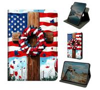 Dikoer for iPad Air 5th/4th Gen 10.9" 2022/2020 & iPad Pro 11 2022/2021/2020 Gen Case, 360 Degree Rotating Stand Smart Folio Protective Cover with Auto Sleep/Wake for Women Men, National Flag Cross