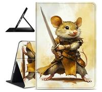 Dikoer for iPad Air 5th/4th Generation 10.9" 2022/2020 & iPad Pro 11 Case, Slim Leather Anti-Slip Multi-Angle Viewing Stand Shockproof Protective Smart Cover for Travel Office, Warrior Hamster