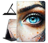 Dikoer for iPad Air 5th/4th Generation 2022/2020 10.9 Inch/iPad Air 11" M3 2025/M2 2024 Tablet Case, Slim Kickstand Stand Leather Smart Cover with Auto Wake/Sleep for Women Men, Blue-Eyed Girl