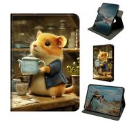 Dikoer for iPad mini 1/2/3 1st/2nd/3rd Generation 7.9 Inch Case, 360 Degree Rotating Stand Smart Folio Protective Cover with Auto Sleep/Wake for Women Men, Kettle Hamster