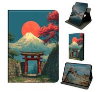 Dikoer for iPad mini 1/2/3 1st/2nd/3rd Generation 7.9 Inch Case, 360 Degree Rotating Stand Smart Folio Protective Cover with Auto Sleep/Wake for Women Men, Snow Mountain Sunset