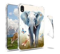 Dikoer for iPad Mini 7 A17 Pro 2024/iPad Mini 6 2021 8.3 Inch Clear Tablet Case, Slim Back Shell Anti-Slip Soft TPU Protection Transparent Shockproof Cover for iPad Mini 7/Mini 6, Elephant Butterfly