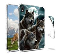 Dikoer for iPad Mini 7 A17 Pro 2024/iPad Mini 6 2021 8.3 Inch Clear Tablet Case, Slim Back Shell Anti-Slip Soft TPU Protection Transparent Shockproof Cover for iPad Mini 7/Mini 6, Wolfs