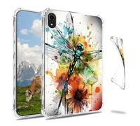 Dikoer for iPad Mini 7 A17 Pro 2024/iPad Mini 6 2021 8.3 Inch Clear Tablet Case, Slim Back Shell Anti-Slip Soft TPU Protection Transparent Shockproof Cover for iPad Mini 7/Mini 6, Dragonflys