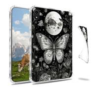 Dikoer for iPad Mini 7 A17 Pro 2024/iPad Mini 6 2021 8.3 Inch Clear Tablet Case, Slim Back Shell Anti-Slip Soft TPU Protection Transparent Shockproof Cover for iPad Mini 7/Mini 6, Moon Butterfly