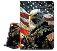 Dikoer for iPad Mini 7 A17 Pro 7th Gen 2024/iPad Mini 6 6th Generation 2021 8.3 Inch Tablet Case, Slim Kickstand Stand Leather Smart Cover with Auto Wake/Sleep, Flag Cool Eagle