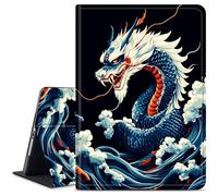 Dikoer for iPad Mini 7 A17 Pro 7th Gen 2024/iPad Mini 6 6th Generation 2021 8.3 Inch Tablet Case, Slim Kickstand Stand Leather Smart Cover with Auto Wake/Sleep, Brown Dragon