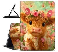 Dikoer for iPad mini 7 A17 Pro/Mini 6 7th/6th Generation 2024/2021 8.3 Inch Tablet Case, Slim Kickstand Stand Leather Smart Cover with Auto Wake/Sleep for Women Men, Trumpet Flower Yellow Ox