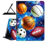 Dikoer for iPad mini 7 A17 Pro/Mini 6 7th/6th Generation 2024/2021 8.3 Inch Tablet Case, Slim Kickstand Stand Leather Smart Cover with Auto Wake/Sleep for Women Men, Basketball Rugby Football