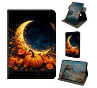 Dikoer for iPad Pro 10.5 Inch & iPad Air 3 10.5" 3rd Generation 2019 Tablet Case, 360 Degree Rotating Stand Smart Folio Protective Cover with Auto Sleep/Wake for Women Men, Moon Pumpkin Blossom