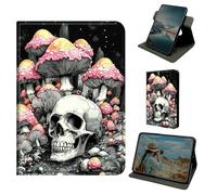Dikoer for iPad Pro 10.5 Inch & iPad Air 3 10.5" 3rd Generation 2019 Tablet Case, 360 Degree Rotating Stand Smart Folio Protective Cover with Auto Sleep/Wake for Women Men, Pink Mushroom Skull