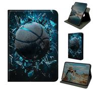Dikoer for iPad Pro 11 Inch 2022/2021/2020/2018 Case, 360 Degree Rotating Stand Smart Folio Protective Cover with Auto Sleep/Wake for Women Men, Basketball Ice Basketball