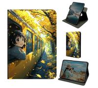 Dikoer for iPad Pro 11 Inch 2022/2021/2020/2018 Case, 360 Degree Rotating Stand Smart Folio Protective Cover with Auto Sleep/Wake for Women Men, Train Girl Maple Leaf