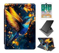 Dikoer for iPad Pro 11 Inch 4th/ 3rd/ 2nd/ 1st Generation 2022/2021/2020/2018 Case, 360 Degree Rotating Adjustable Stand Smart Leather Tablet Cover for Women Men, Silver Flower Bird