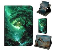Dikoer for iPad Pro 11 Inch M5 2025 / M4 2024 Tablet Case, 360 Degree Rotating Stand Smart Folio Protective Cover with Auto Sleep/Wake for Women Men, Green Forest Trees