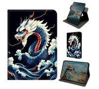 Dikoer for iPad Pro 11 Inch M5 2025 / M4 2024 Tablet Case, 360 Degree Rotating Stand Smart Folio Protective Cover with Auto Sleep/Wake for Women Men, Brown Dragon