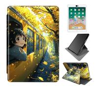 Dikoer for iPad Pro 11 (M4/M5) 2024/2025 Case, 360 Degree Rotating Adjustable Stand Smart Leather Tablet Cover for Women Men, Train Girl Maple Leaf