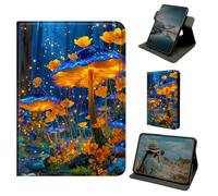 Dikoer for iPad Pro 13 Inch M5 2025/ M4 2024 Tablet Case, 360 Degree Rotating Stand Smart Folio Protective Cover with Auto Sleep/Wake for Women Men, Blue Magic Mushroom