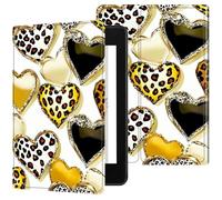 Dikoer for Kindle Scribe 10.2 Inch 2022/2024 Released Tablet Case, Slim Kickstand Stand Leather Smart Cover with Auto Wake/Sleep, Leopard Print Love