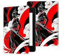 Dikoer for Kindle Scribe 10.2 Inch 2022/2024 Released Tablet Case, Slim Kickstand Stand Leather Smart Cover with Auto Wake/Sleep, Red Swordsman