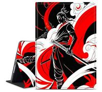 Dikoer for Microsoft Surface Go 4 10.5 Inch/Surface Go 3/2 / Go 10 Inch Tablet Case, Slim Kickstand Stand Leather Smart Cover with Auto Wake/Sleep, Red Swordsman