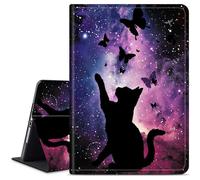 Dikoer for Microsoft Surface Pro X & Pro X Plus 13 Inch 2019/2020/2021/2024 Tablet Case, Slim Kickstand Stand Leather Smart Cover for Women Men with Auto Wake/Sleep, Purple Cat