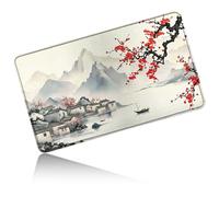 Dikoer for MTG Playmat 24" x 14", Card Play Mat Stitched Edges Commander Deck Non Slip Rubber Gameplay Desk Pad for DTCG CCG RPG TCG Trading Cards Inked Game with No Zones - Watercolor Peach Blossoms