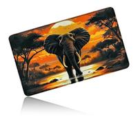 Dikoer for MTG Playmat 24 x 14 Inches, Card Play Mat Stitched Edges Commander Deck Non Slip Rubber Gameplay Desk Pad for DTCG CCG RPG TCG Trading Cards Inked Game with No Zones - Sunset Elephant