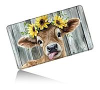 Dikoer for MTG Playmat 24 x 14 Inches, Card Play Mat Stitched Edges Commander Deck Non Slip Rubber Gameplay Desk Pad for DTCG CCG RPG TCG Trading Cards Inked Game with No Zones - Sunflower Yellow Cow