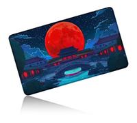 Dikoer for MTG Playmat 24 x 14 Inches, Card Play Mat Stitched Edges Commander Deck Non Slip Rubber Gameplay Desk Pad for DTCG CCG RPG TCG Trading Cards Inked Game with No Zones - Red Sunset Bridge