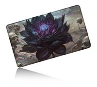 Dikoer for MTG Playmat 24 x 14 Inches, Card Play Mat Stitched Edges Commander Deck Non Slip Rubber Gameplay Desk Pad for DTCG CCG RPG TCG Trading Cards Inked Game with No Zones - Purple Lotus